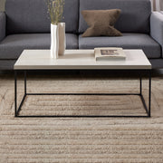 Barossa Coffee Table with Marquina Top and Steel Base – Travertine – image 3