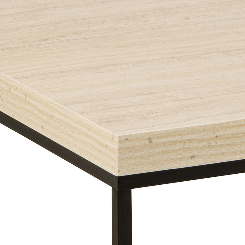 Barossa Coffee Table with Marquina Top and Steel Base – Travertine – image 5