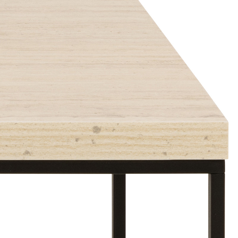 Barossa Coffee Table with Marquina Top and Steel Base – Travertine – image 6