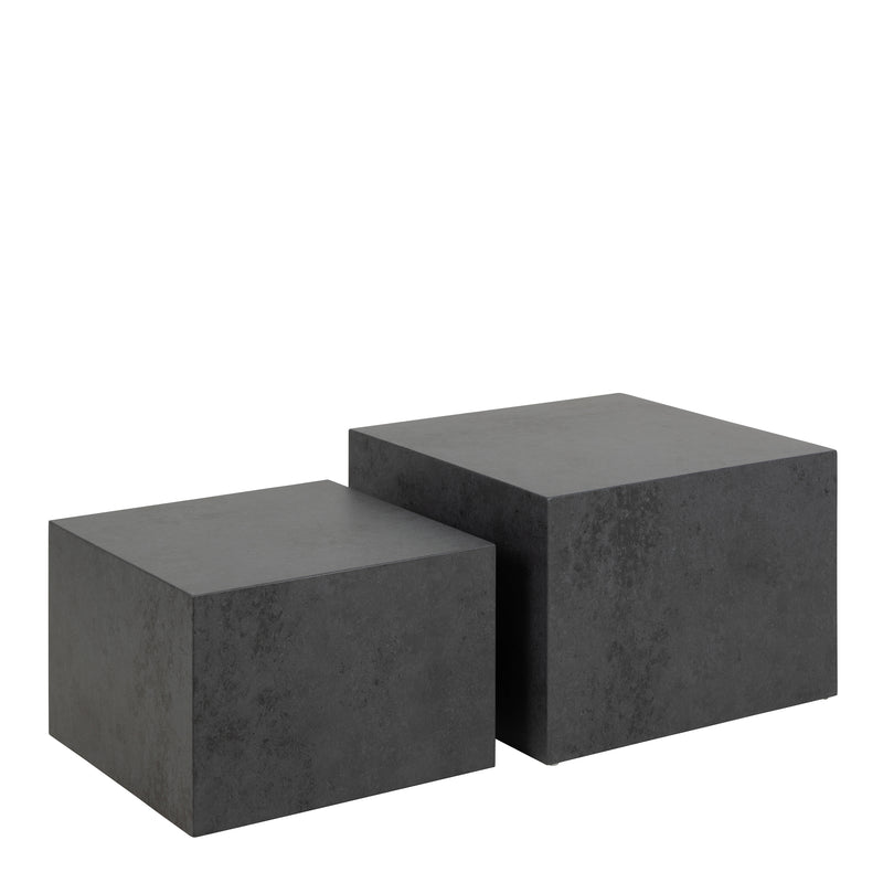 Dice Square Coffee Table Set Ocean Rough Paper – Black – image 1