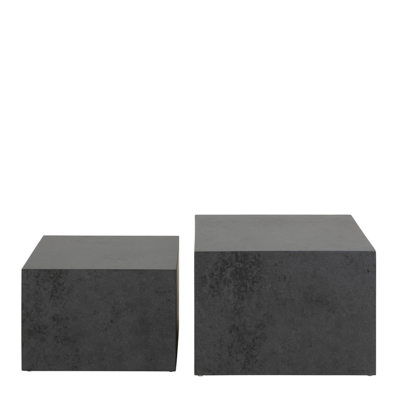 Dice Square Coffee Table Set Ocean Rough Paper – Black – image 2