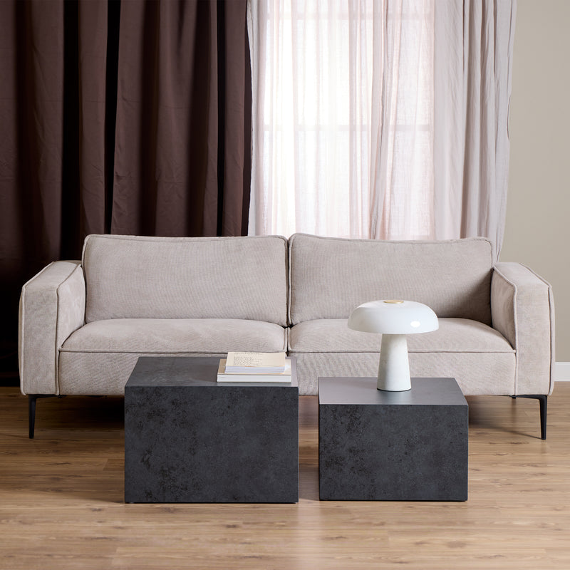 Dice Square Coffee Table Set Ocean Rough Paper – Black – image 3