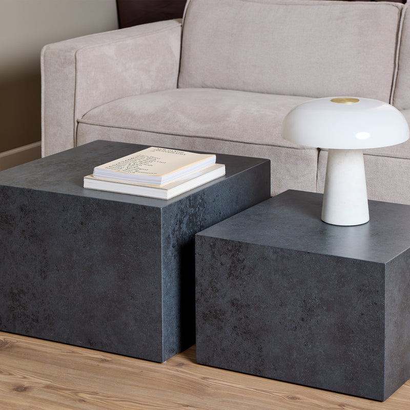 Dice Square Coffee Table Set Ocean Rough Paper – Black – image 4