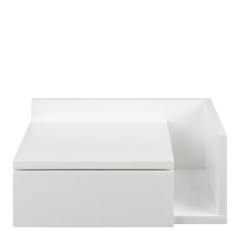 Ashlan 1 Drawer Wall Mounted Square Bedside Table in White – image 2