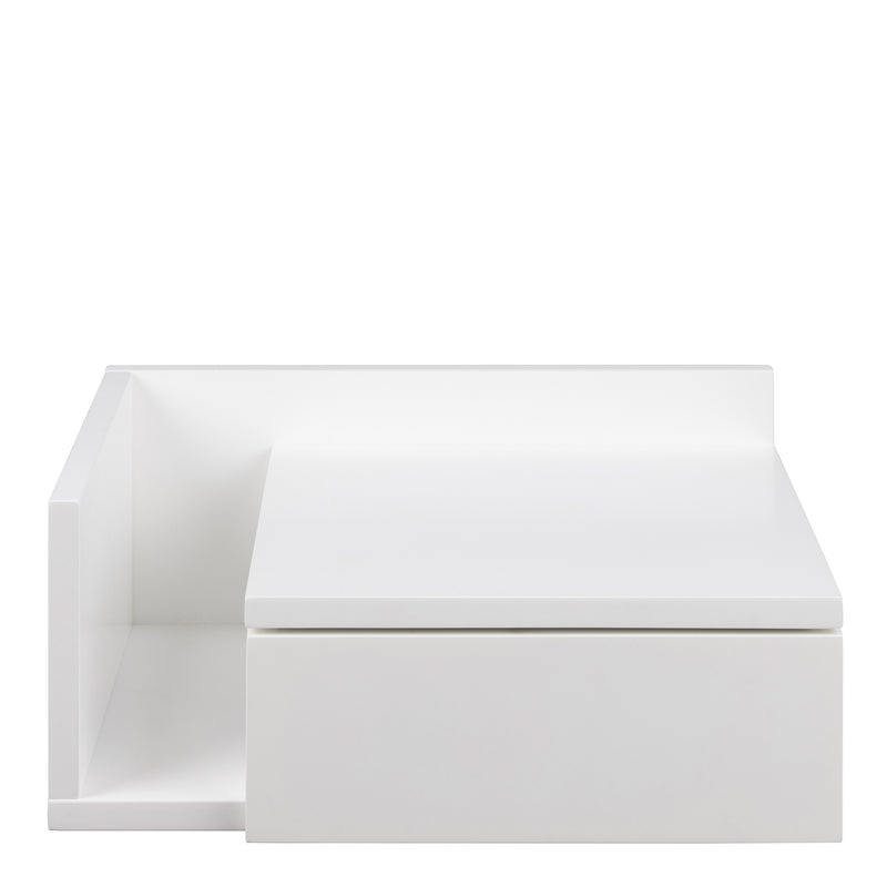 Ashlan 1 Drawer Wall Mounted Square Bedside Table in White – image 3