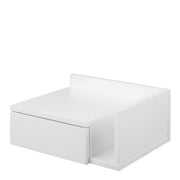 Ashlan 1 Drawer Wall Mounted Square Bedside Table in White – image 4