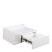 Ashlan 1 Drawer Wall Mounted Square Bedside Table in White – image 5