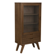 A-Line Display Cabinet with 2 Drawers and 2 Shelves – Smoked Oak – image 1