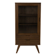 A-Line Display Cabinet with 2 Drawers and 2 Shelves – Smoked Oak – image 2