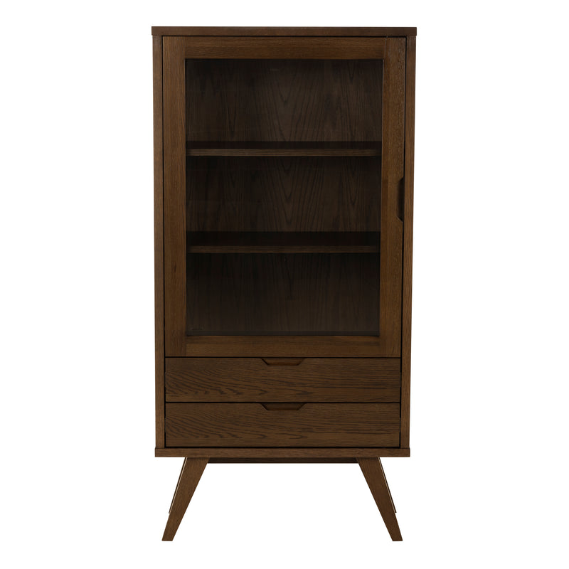 A-Line Display Cabinet with 2 Drawers and 2 Shelves – Smoked Oak – image 2
