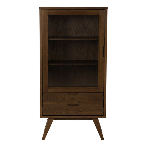 A-Line Display Cabinet with 2 Drawers and 2 Shelves – Smoked Oak – image 2