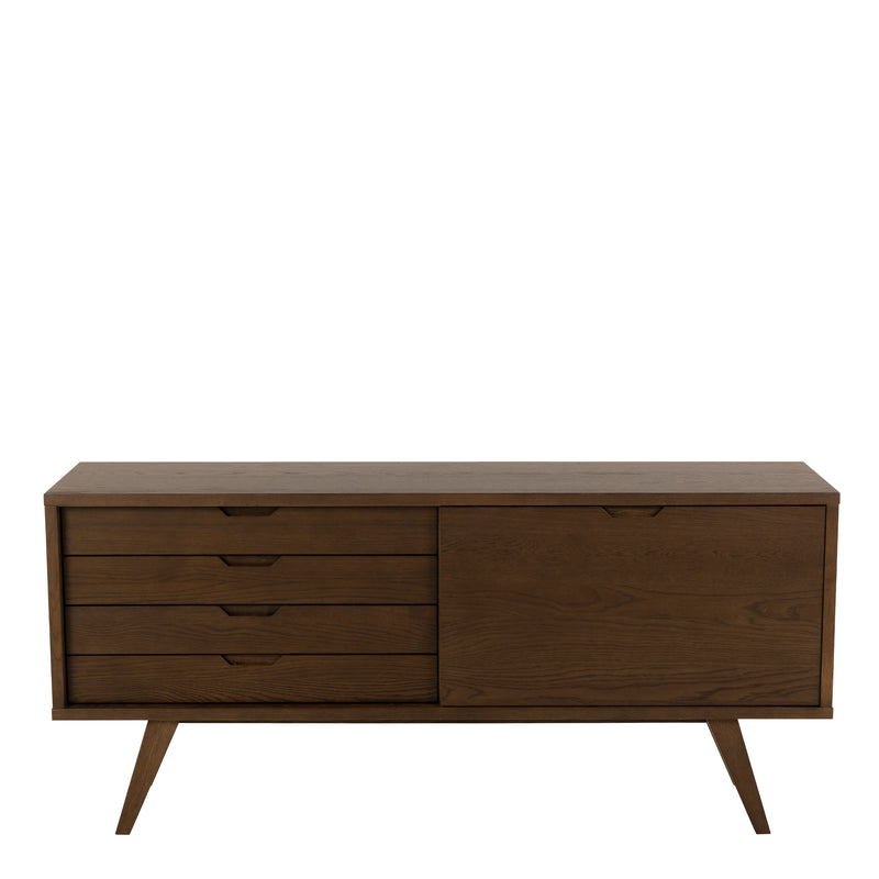 A-Line Sideboard with 4 Drawers and Sliding Door – Smoked Oak – image 2