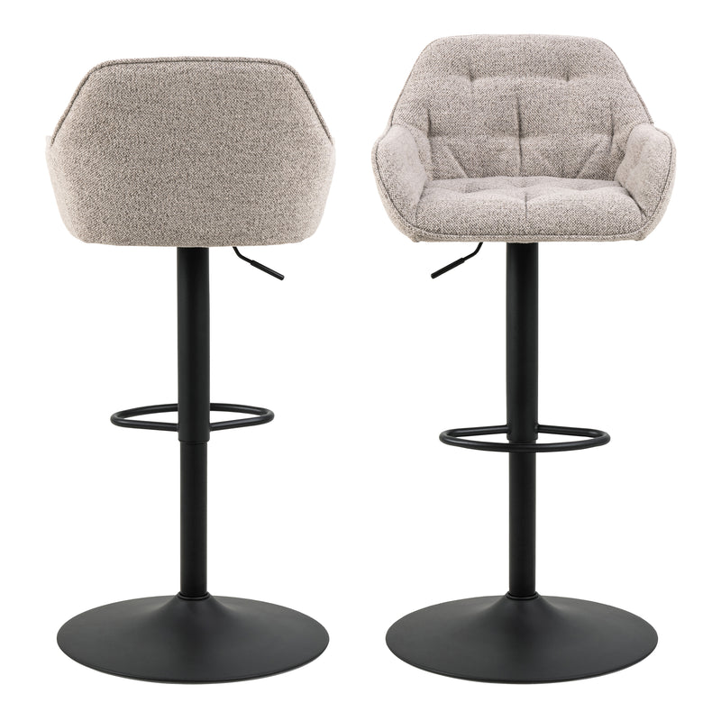 Brooke Swivel Bar Stool with Height Adjustable Function Set of 2 – Monza Beige – image 2