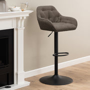 Brooke Swivel Bar Stool with Height Adjustable Function Set of 2 – Taupe – image 4