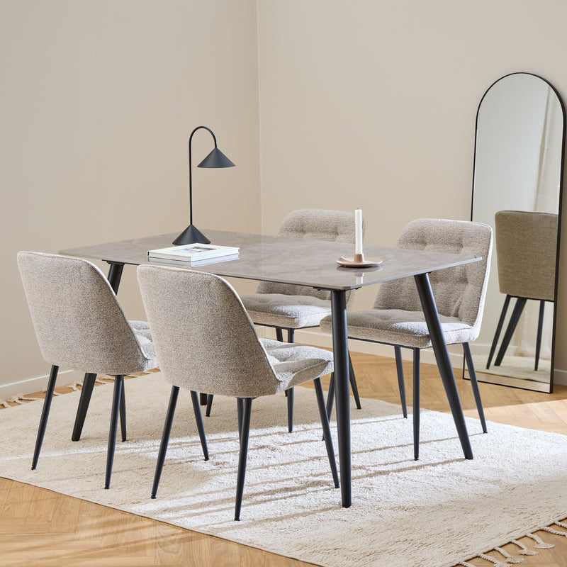 Brooke Dining Chair Set of 2 – Beige – image 4