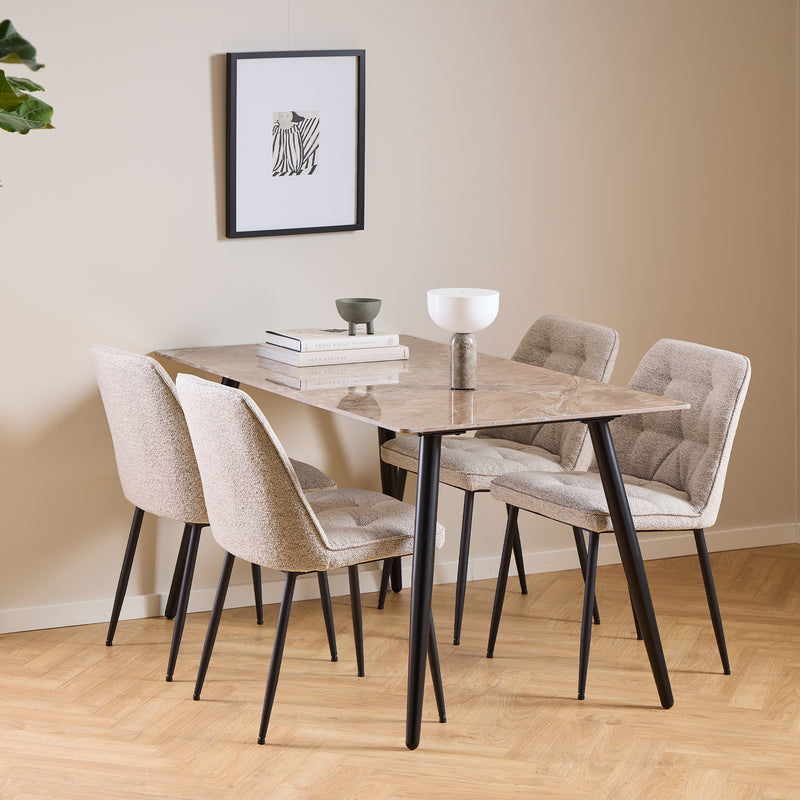 Brooke Dining Chair Set of 2 – Beige – image 5