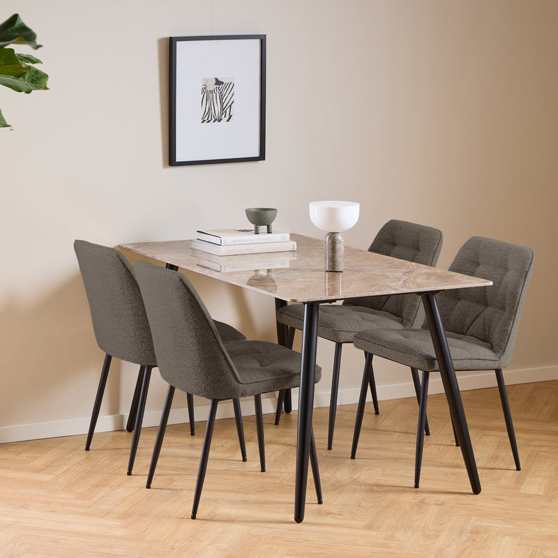 Brooke Dining Chair Set of 2 – Taupe – image 5