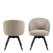 Darlene Dining Chair with Armrest and Swivel Function – Beige – image 2