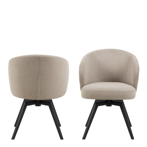Darlene Dining Chair with Armrest and Swivel Function – Beige – image 2