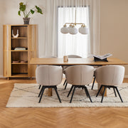 Darlene Dining Chair with Armrest and Swivel Function – Beige – image 5