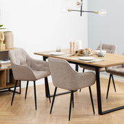 Brooke Dining Chair with Armrest Set of 2 – Beige – image 4