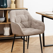 Brooke Dining Chair with Armrest Set of 2 – Beige – image 5