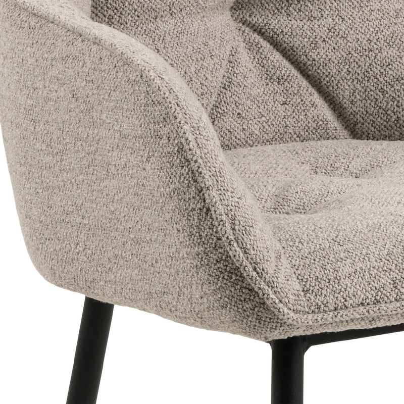 Brooke Dining Chair with Armrest Set of 2 – Beige – image 6