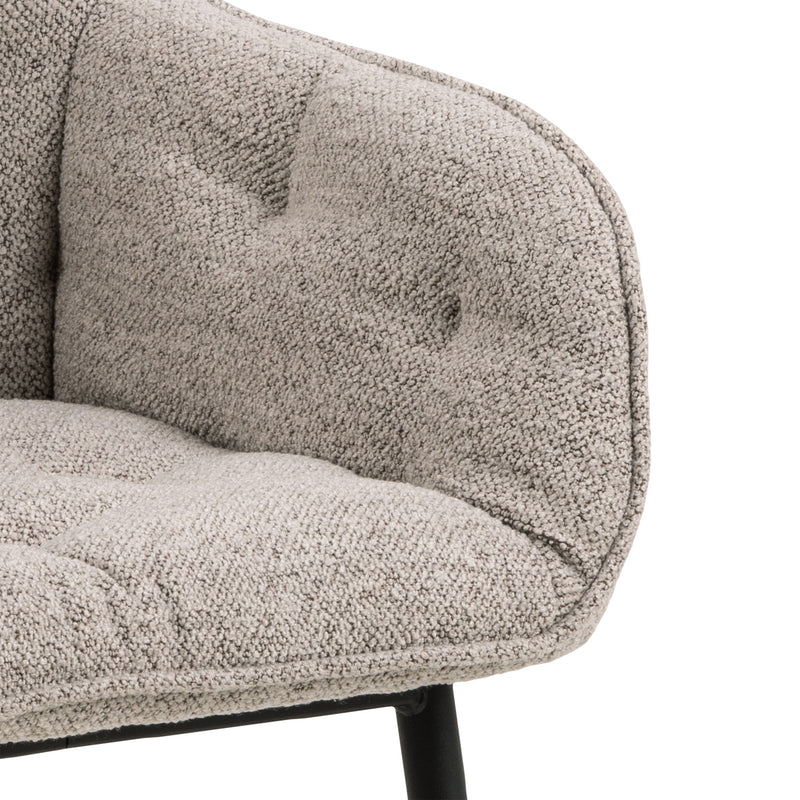 Brooke Dining Chair with Armrest Set of 2 – Beige – image 7