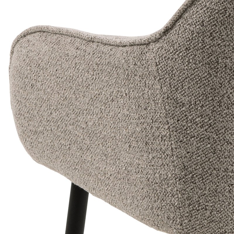 Brooke Dining Chair with Armrest Set of 2 – Beige – image 8