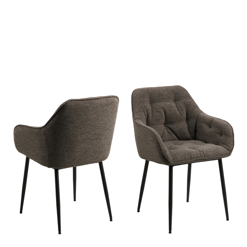 Brooke Dining Chair with Armrest Set of 2 – Taupe – image 1