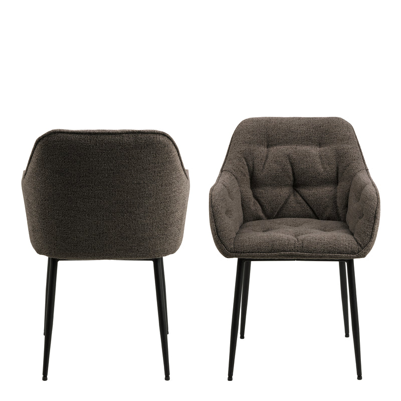 Brooke Dining Chair with Armrest Set of 2 – Taupe – image 2