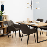 Brooke Dining Chair with Armrest Set of 2 – Taupe – image 4