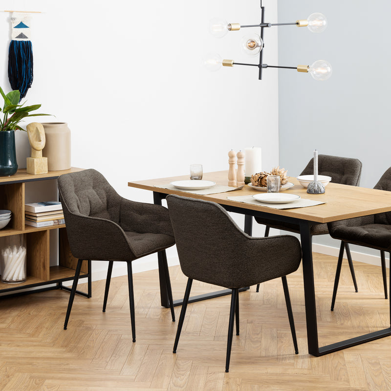 Brooke Dining Chair with Armrest Set of 2 – Taupe – image 4