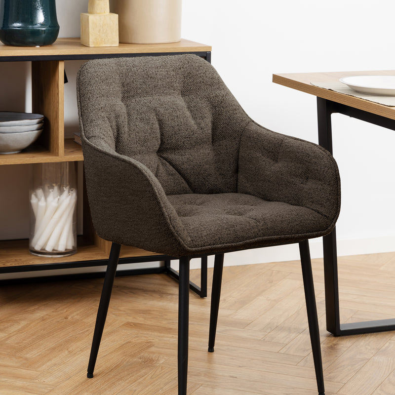 Brooke Dining Chair with Armrest Set of 2 – Taupe – image 5
