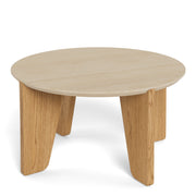 Dockland Round Coffee Table in Travertine & Wild Oak – image 1