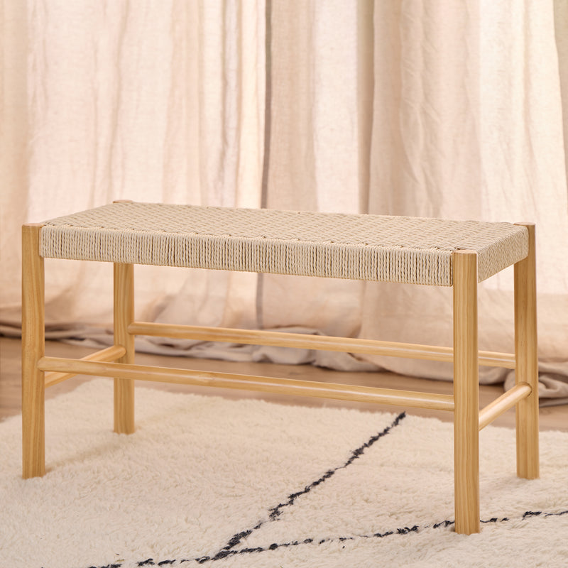 Alvin Weaved Bench in Off White – image 3