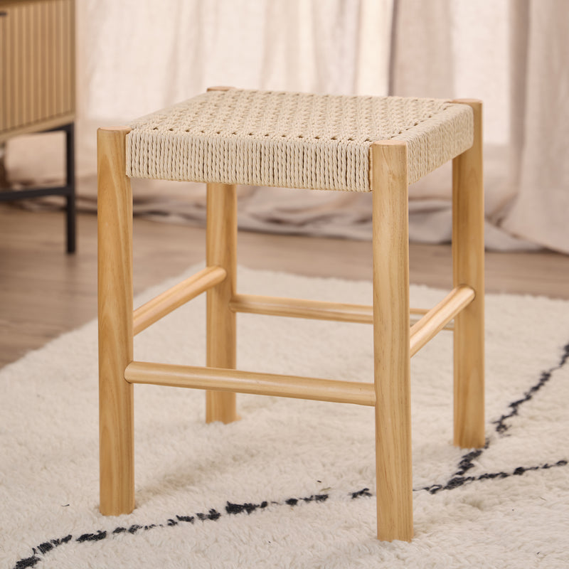 Alvin Weaved Stool in Off White – image 3