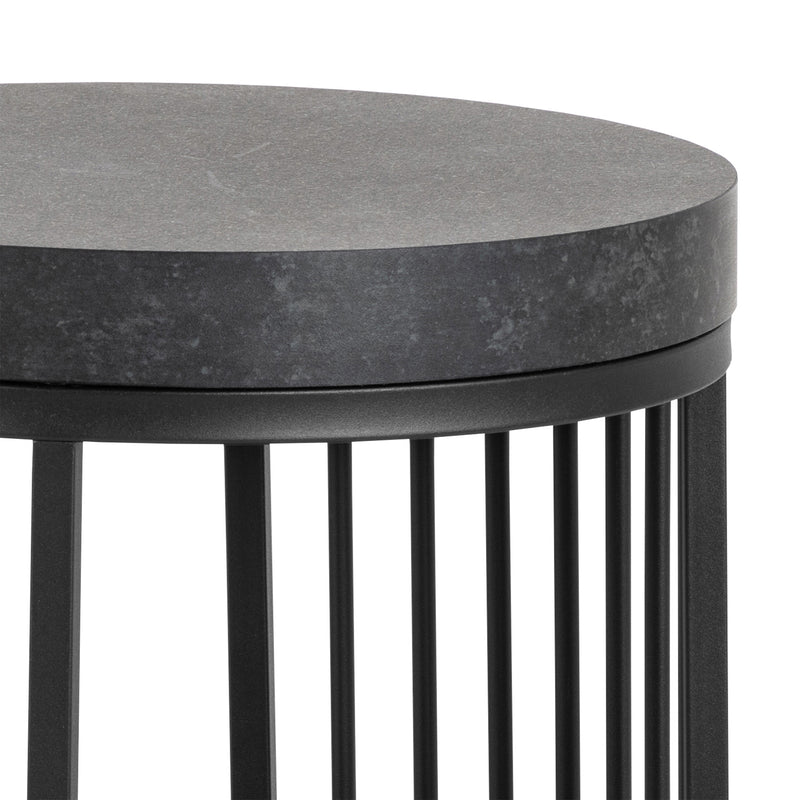 Strington Round Bedside Table 1 Shelf in Matt Black – image 5