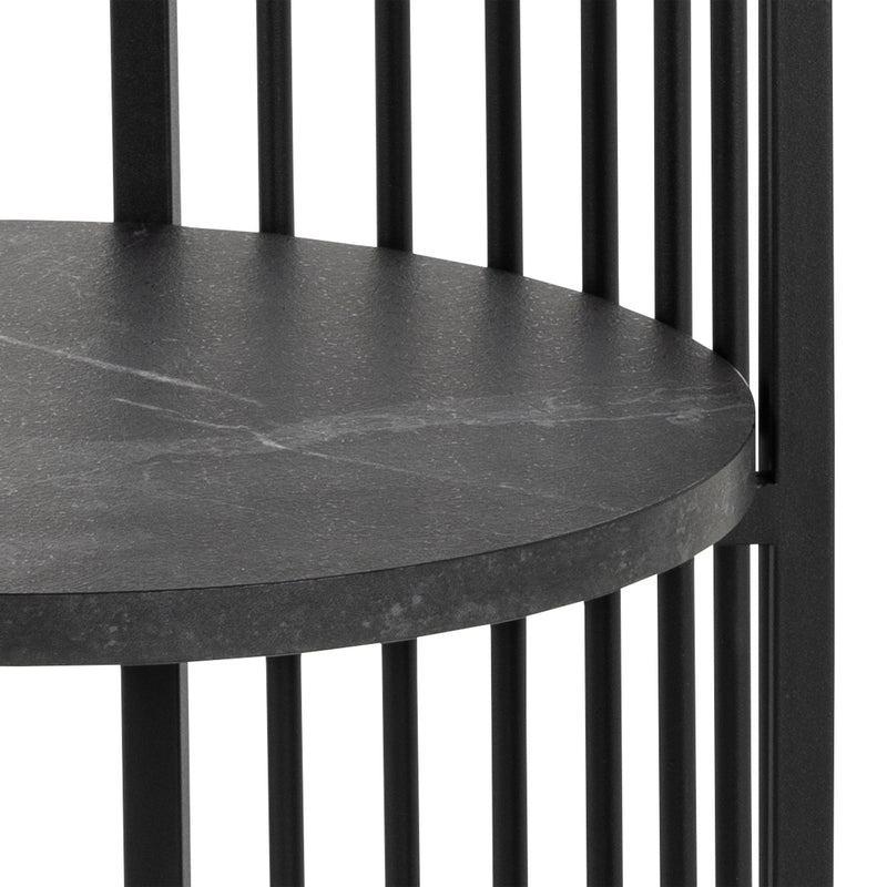 Strington Round Bedside Table 1 Shelf in Matt Black – image 7