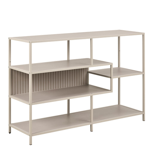 Seaford Wide Grey Steel Bookcase With 4 Grey Melamine Shelves – image 1