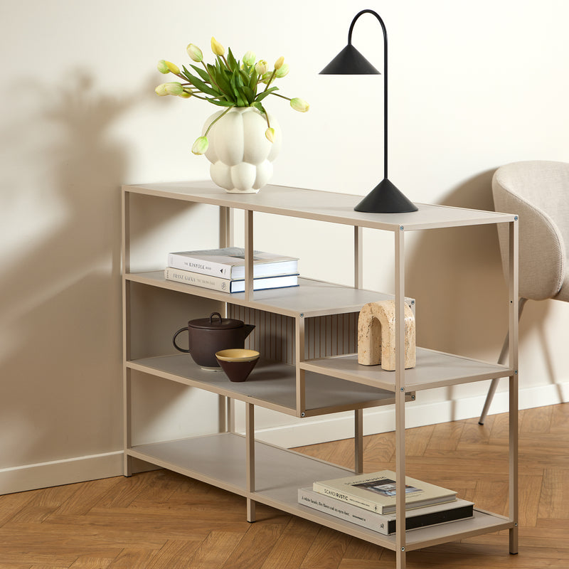 Seaford Wide Grey Steel Bookcase With 4 Grey Melamine Shelves – image 5