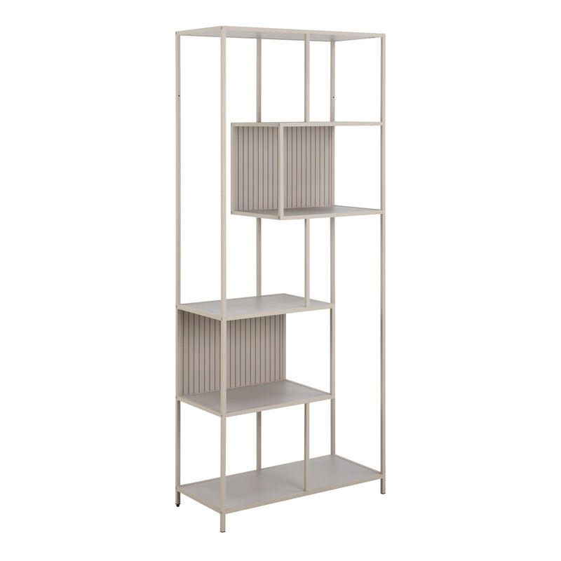 Seaford Tall Grey Metal Bookcase with 5 Shelves – image 1