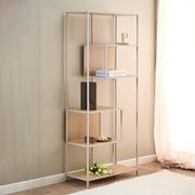 Seaford Bookcase With 5 Shelves in Oak & Grey – image 4