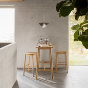 Barlow Bar Table in Matt Oak Included 2 Barlow Bar Stool Without Back in Matt Oak – image 1