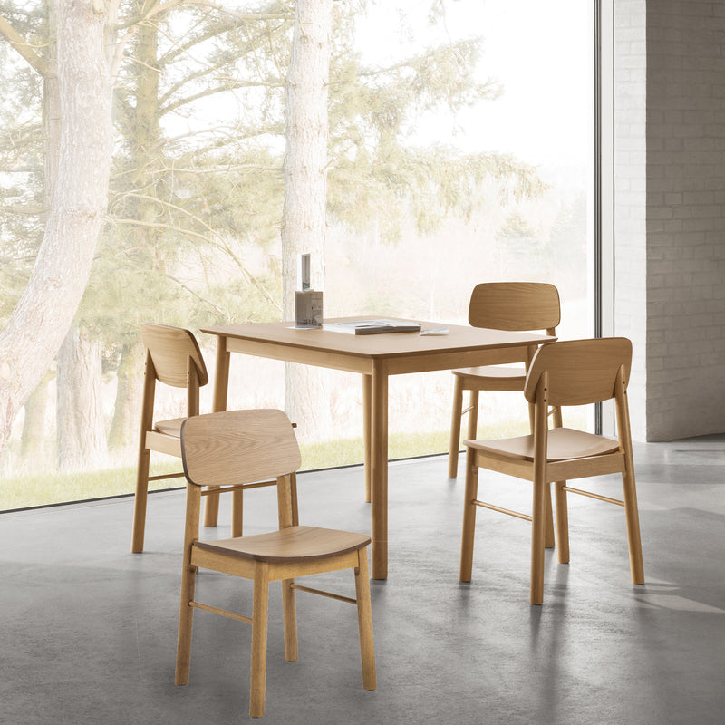 Barlow Rectangular Dining Table in Matt Oak Included 4 Barlow Dining Chair in Matt Oak – image 1
