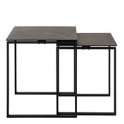 Katrine Square Coffee Table Set in Ceramic Black – image 2