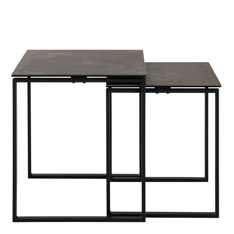 Katrine Square Coffee Table Set in Ceramic Black – image 2