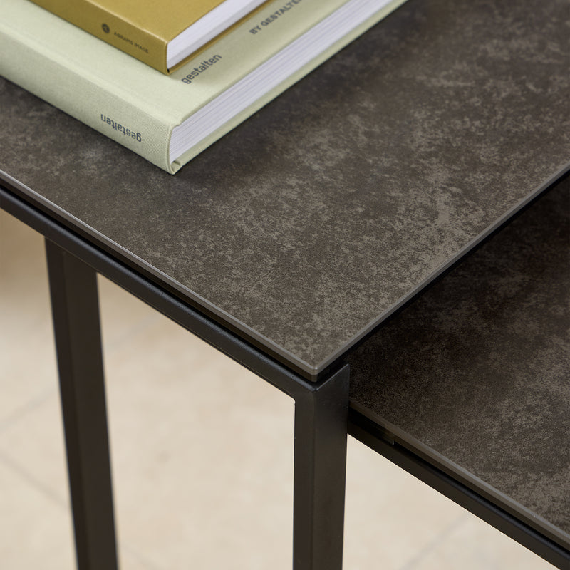 Katrine Square Coffee Table Set in Ceramic Black – image 5