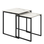Katrine Square Coffee Table Set in Ceramic White – image 1