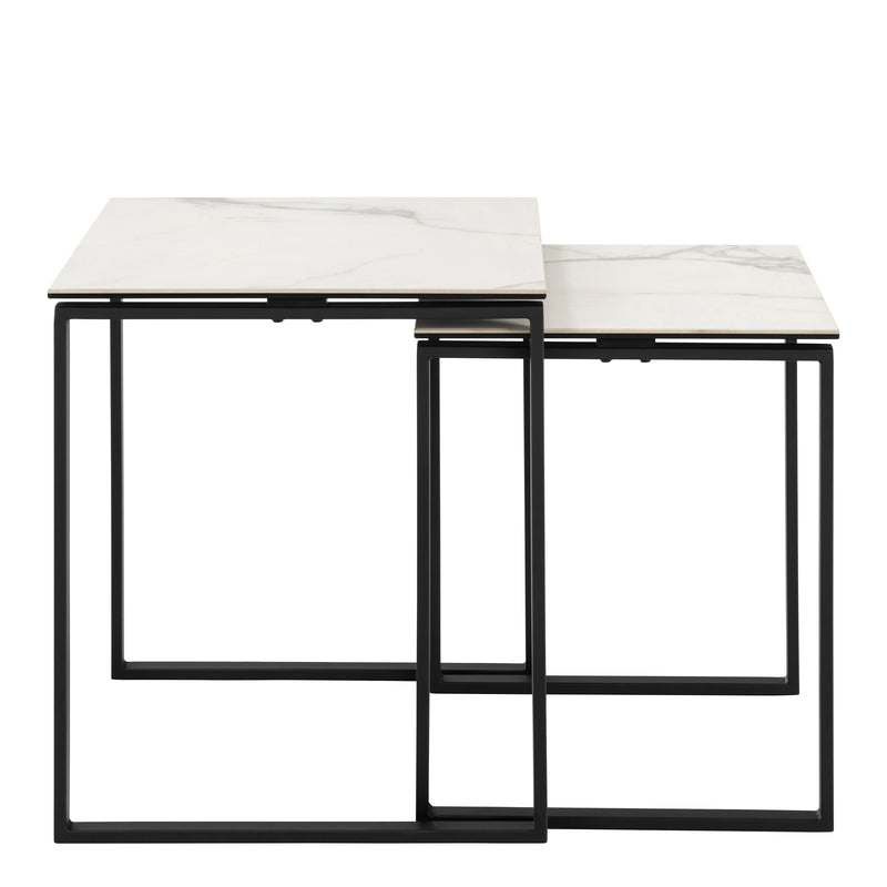 Katrine Square Coffee Table Set in Ceramic White – image 2